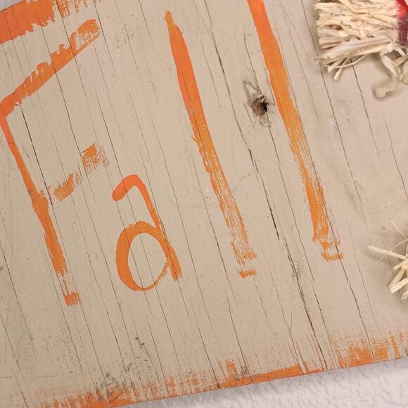 Primitive Rustic Happy Fall Wooden Scarecrow Porch Sign Hanging Decor - Picture 4 of 10